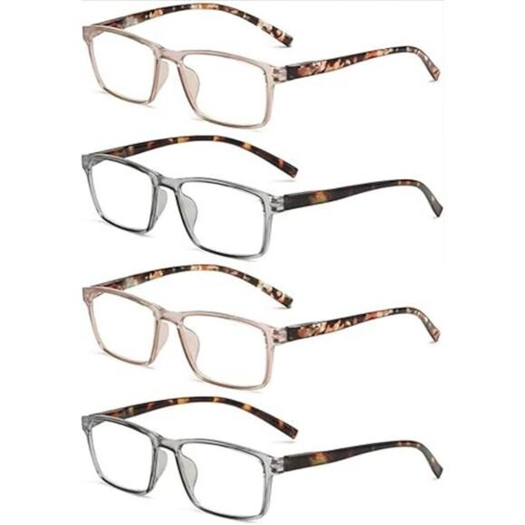 4-Pack 2.0X Stylish Reading Glasses Fashion Frames with Colorful Anti UV/Glare - Picture 1 of 7